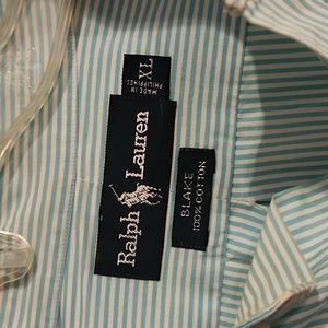 Ralph Lauren button down stripe shirt, size xl